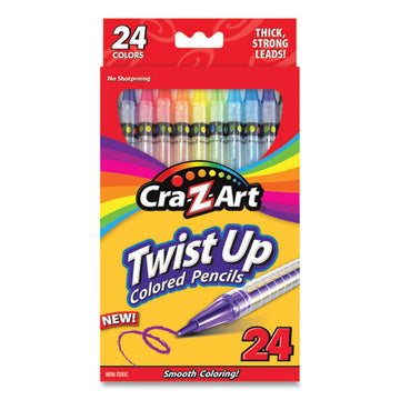 Cra-Z-Art® Twist Up Colored Pencils, 24 Assorted Lead Colors, Clear Barrel, 24-set freeshipping - TVN Wholesale